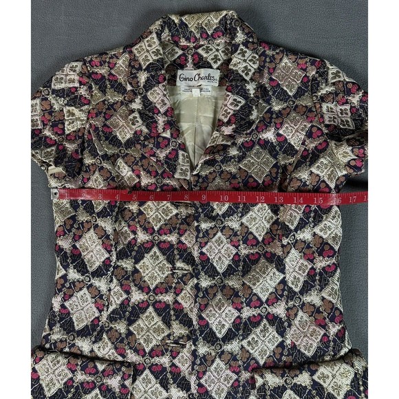 Gino Charles Dress Womens 8 A Line Geometric APC Pattern Vintage Elegant Diamond - Picture 9 of 13